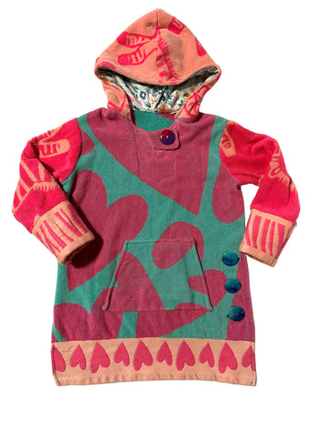 A photo of a finished Pool Hoodie and Hoodie Dress.