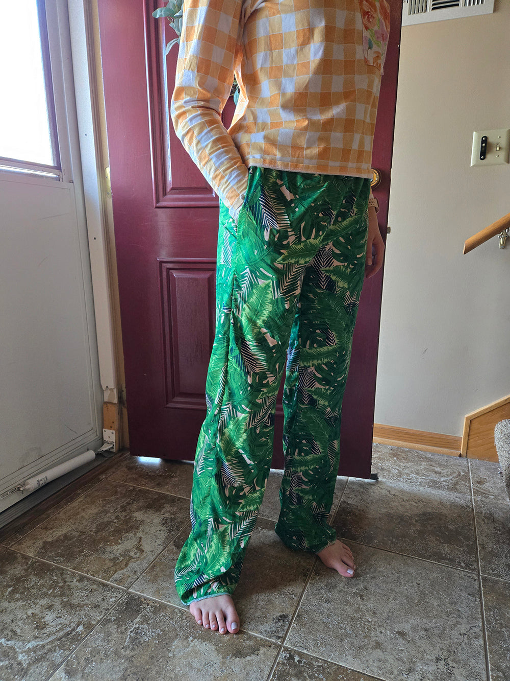 A photo of a finished Weekend Pants.