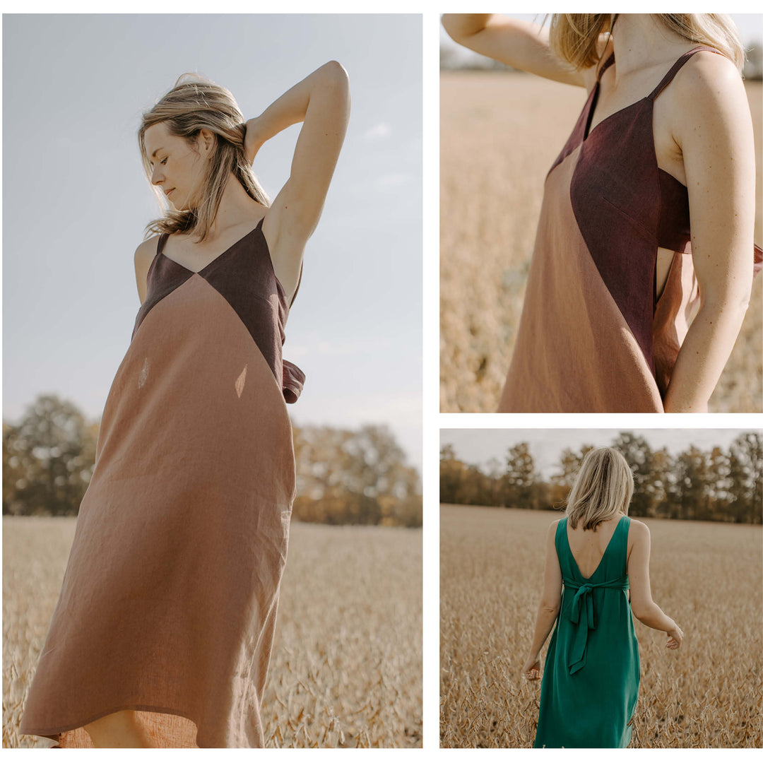 A photo of a finished Cedar Dress and Top.