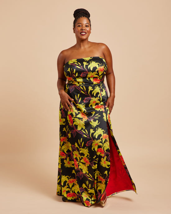 A photo of a finished Ellington Strapless Dress.