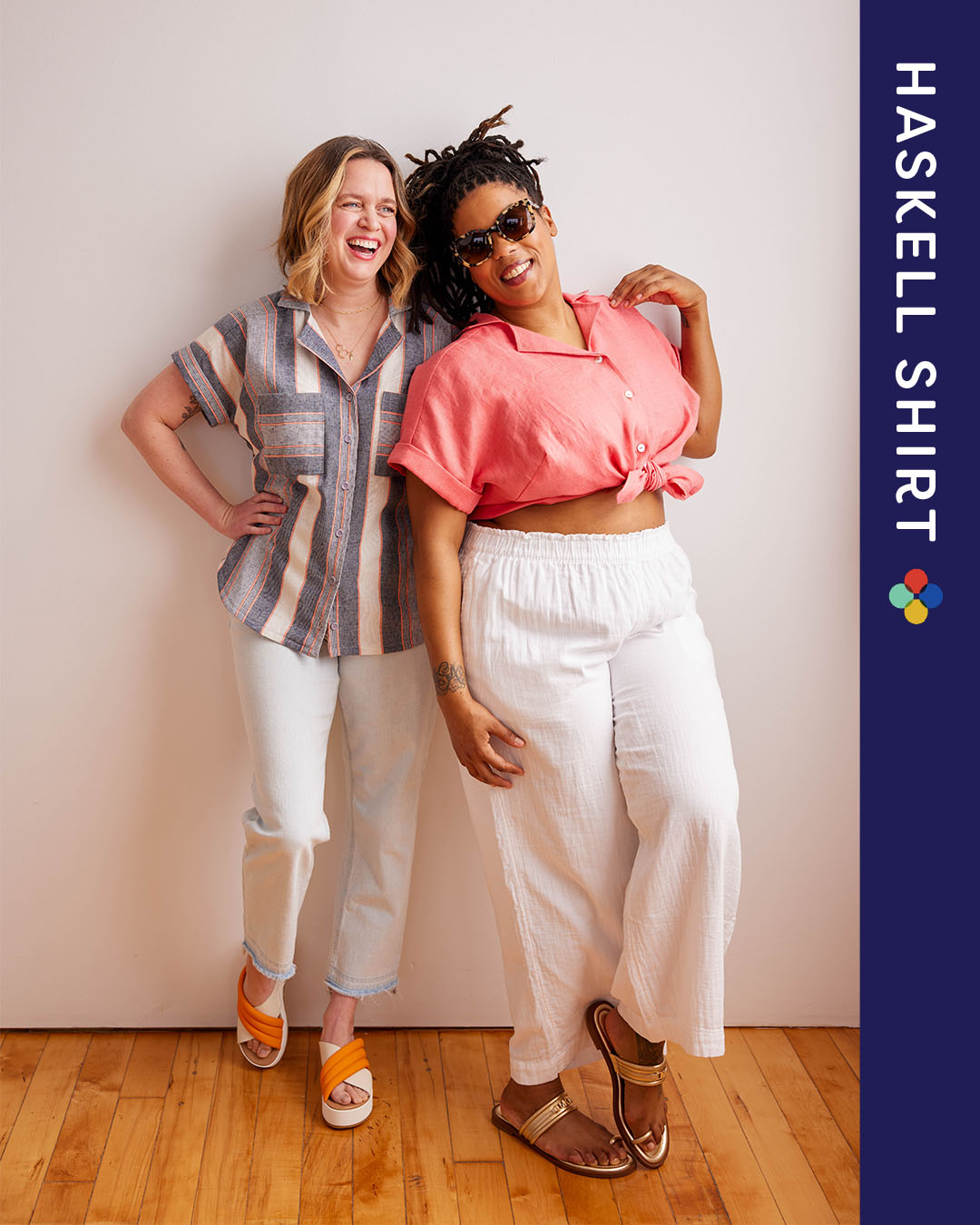 The designer's photo of a finished Haskell Shirt.