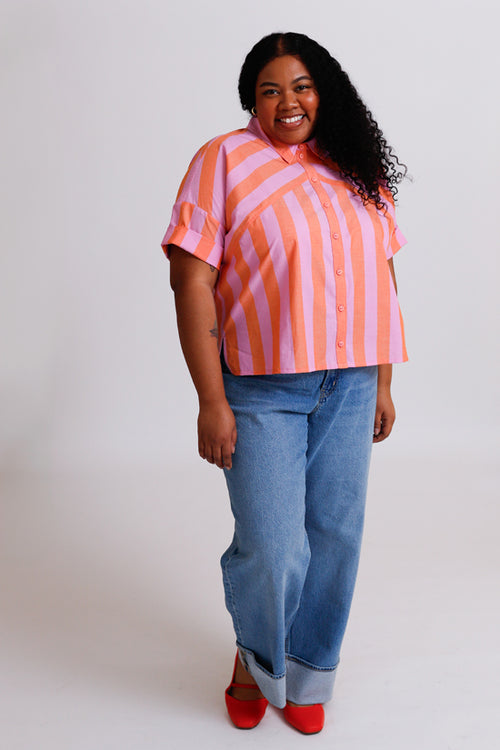 A photo of a finished Rivi Blouse and Dress.