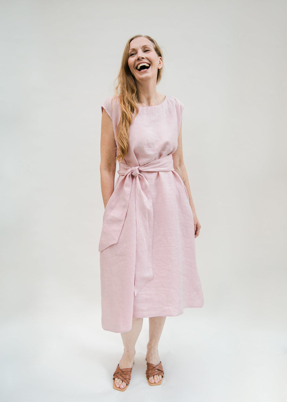 The designer's photo of a finished Kite Dress.