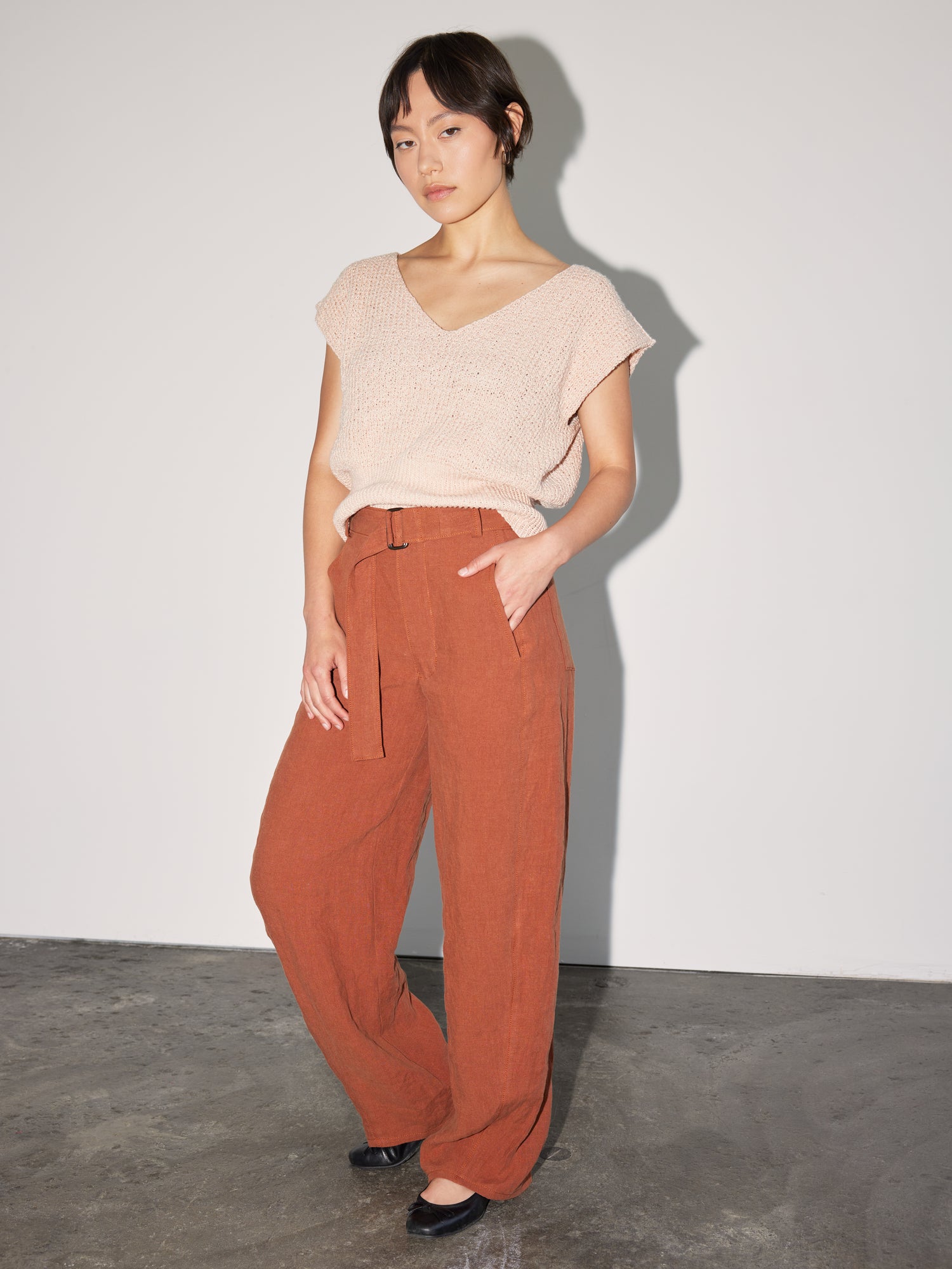 The designer's photo of a finished Coe Trouser.