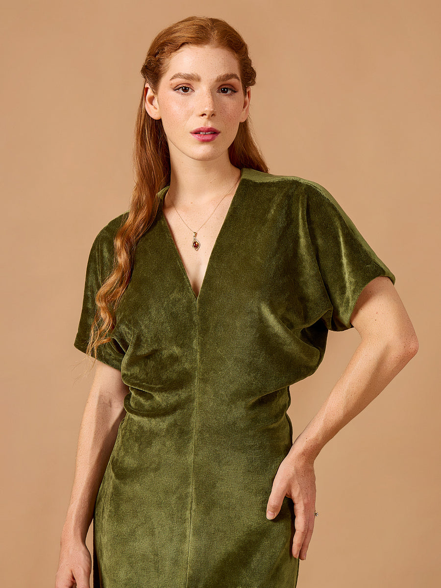 A photo of a finished Mistral Dress.
