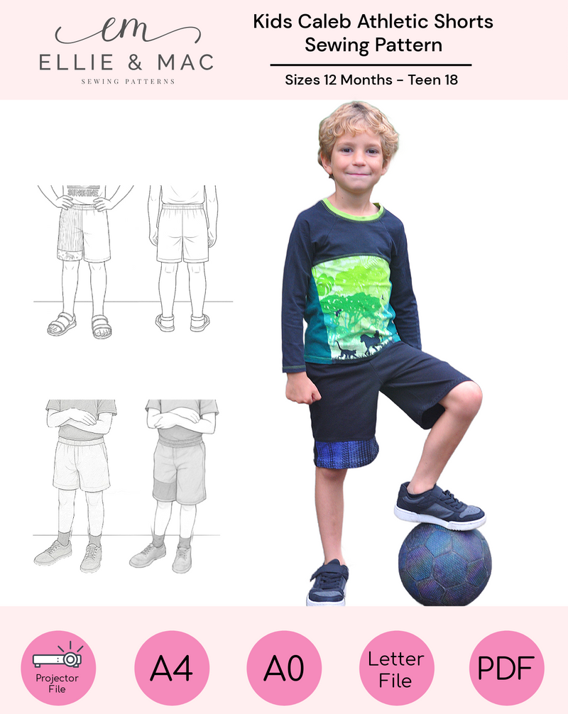 A photo of a finished Caleb Athletic Shorts.