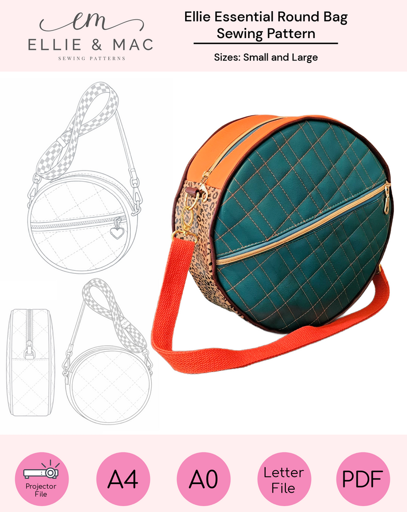 A photo of a finished Ellie Essential Round Bag.