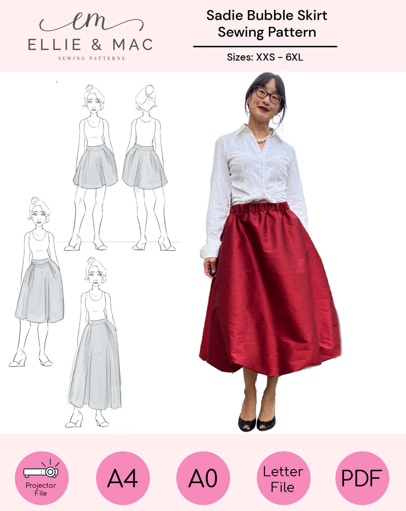 A photo of a finished Sadie Bubble Skirt.