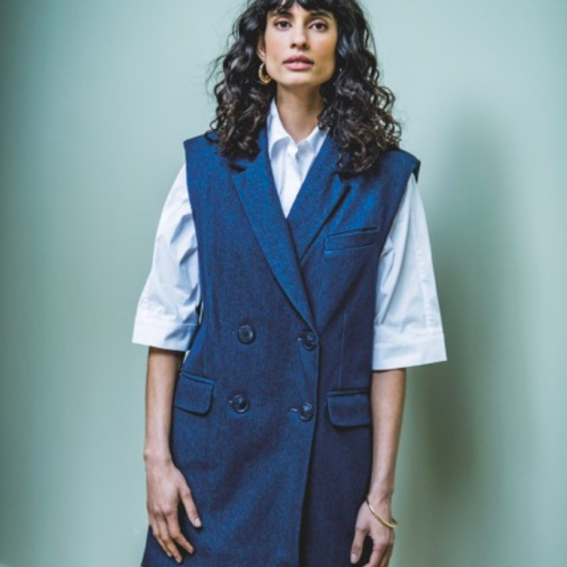 The designer's photo of a finished Perla Dress.