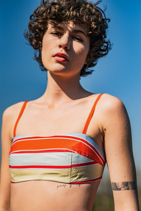 A photo of a finished Sylva Top and Bralette.