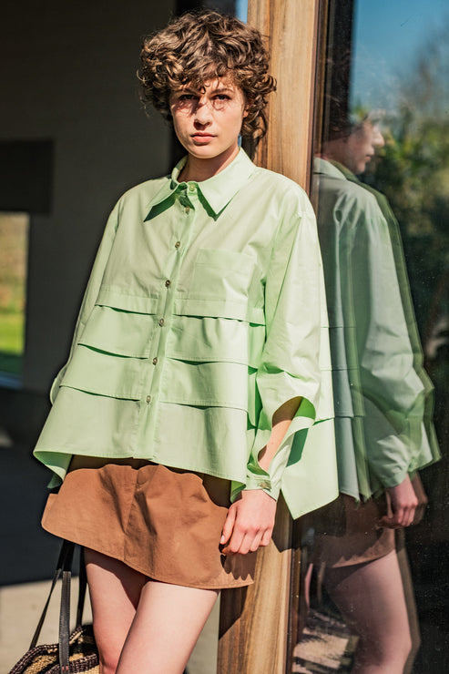 A photo of a finished Yara Blouse.