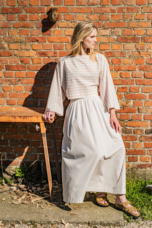 A photo of a finished Zoey Top.