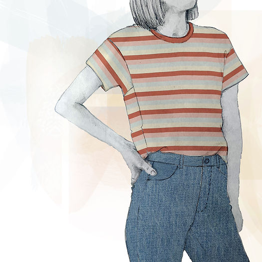 The designer's photo of a finished Tarifa Tee.