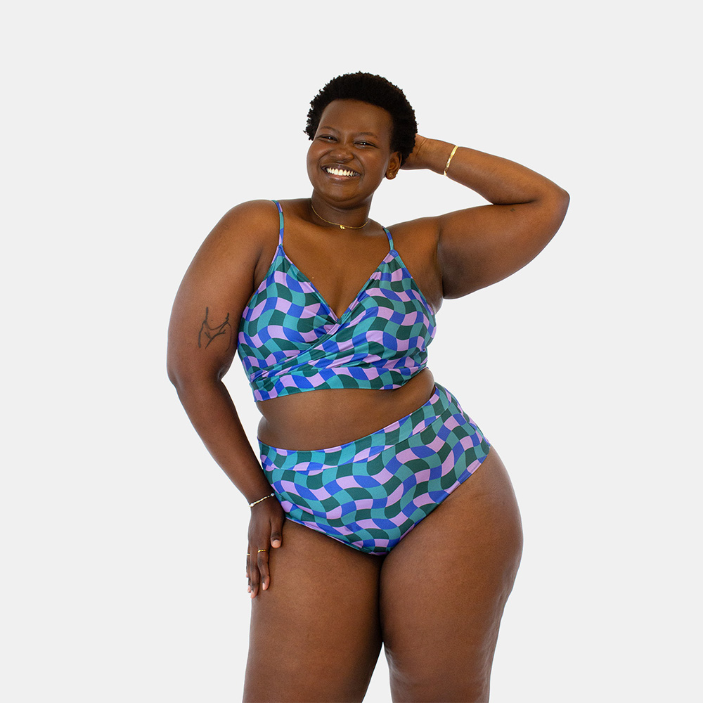 The designer's photo of a finished Sunstar Swimsuit.