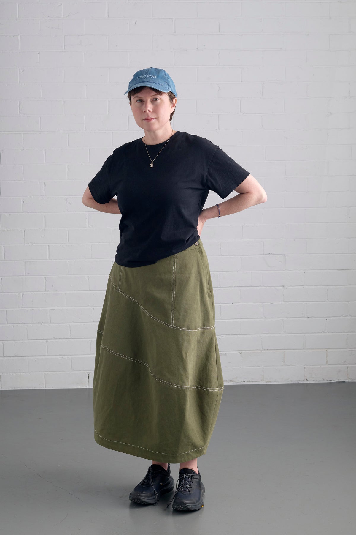 A photo of a finished Mornington Skirt.