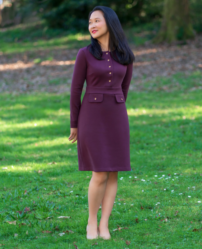 A photo of a finished Markina Dress.