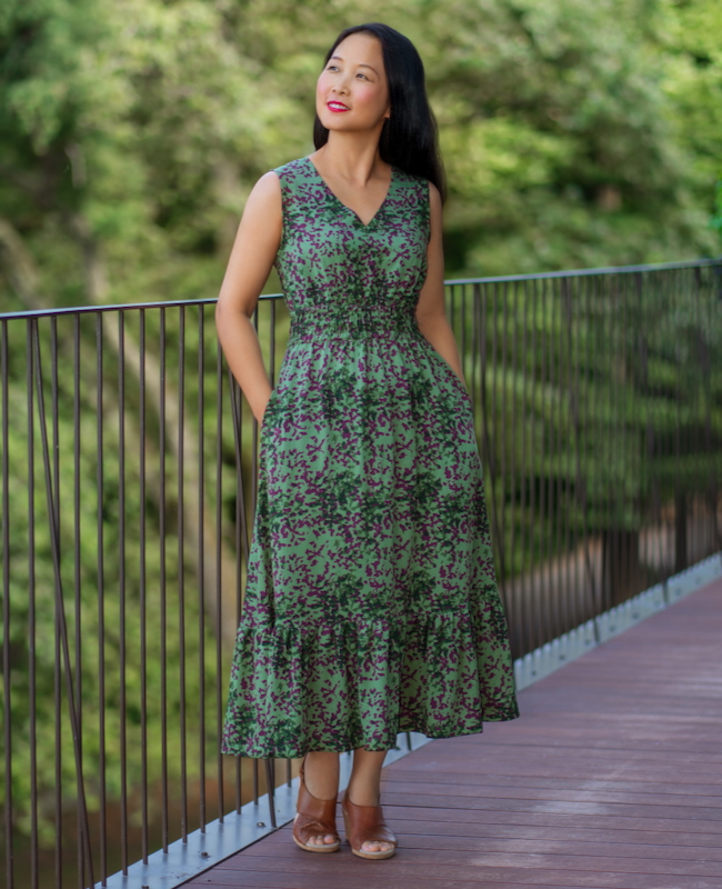 A photo of a finished Sorata Dress.