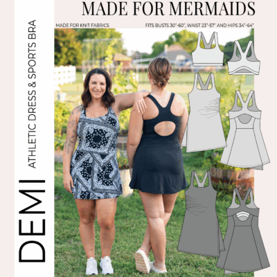 A photo of a finished Demi Athletic Dress and Sports Bra.