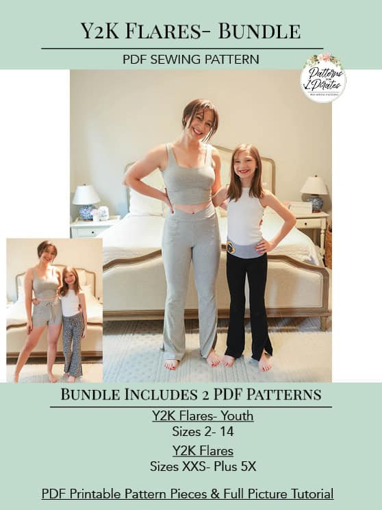 A photo of a finished Y2K Flare Pants.