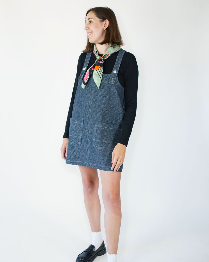 The designer's photo of a finished Hopscotch Jumper.