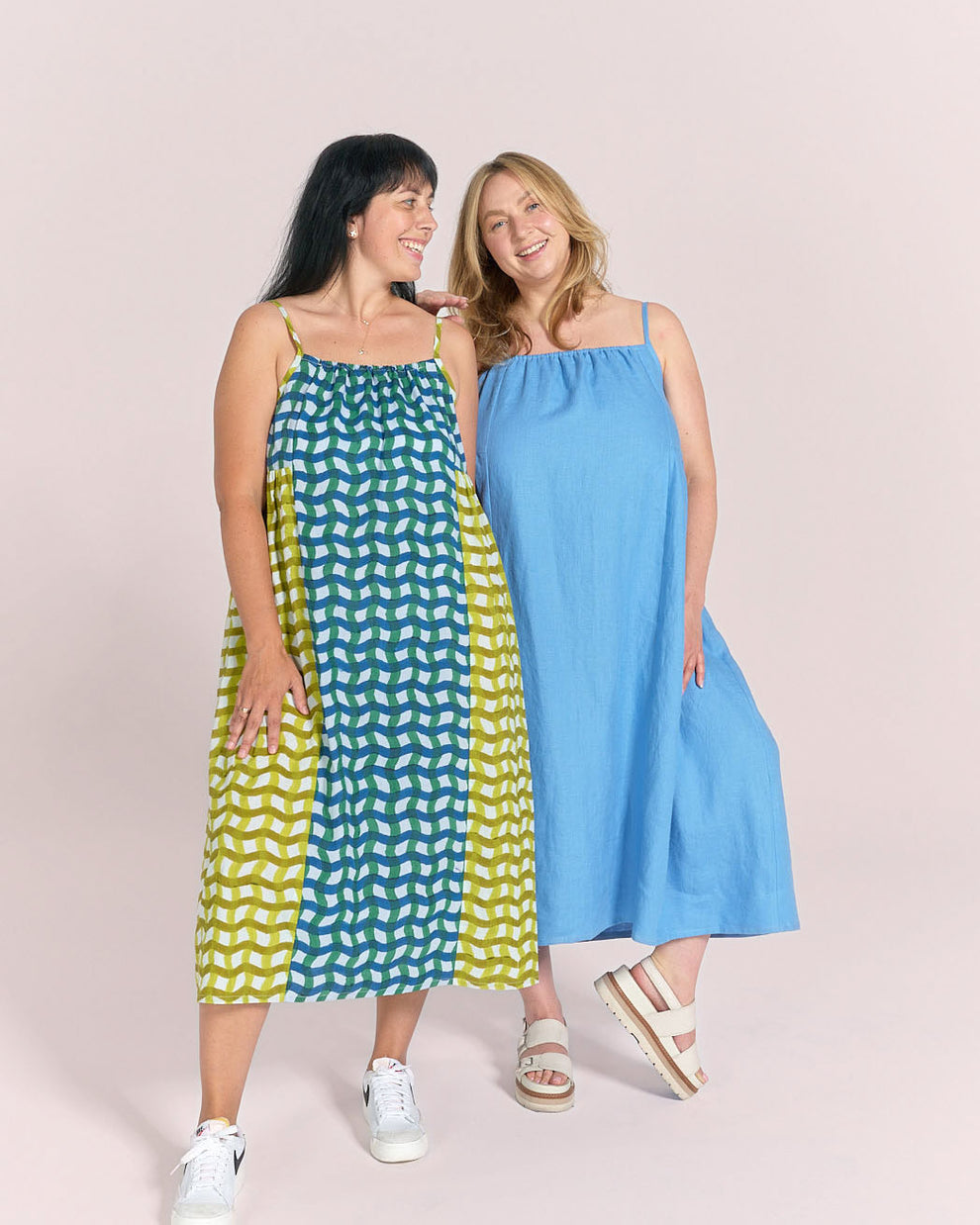 A photo of a finished Schoolhouse Sundress.