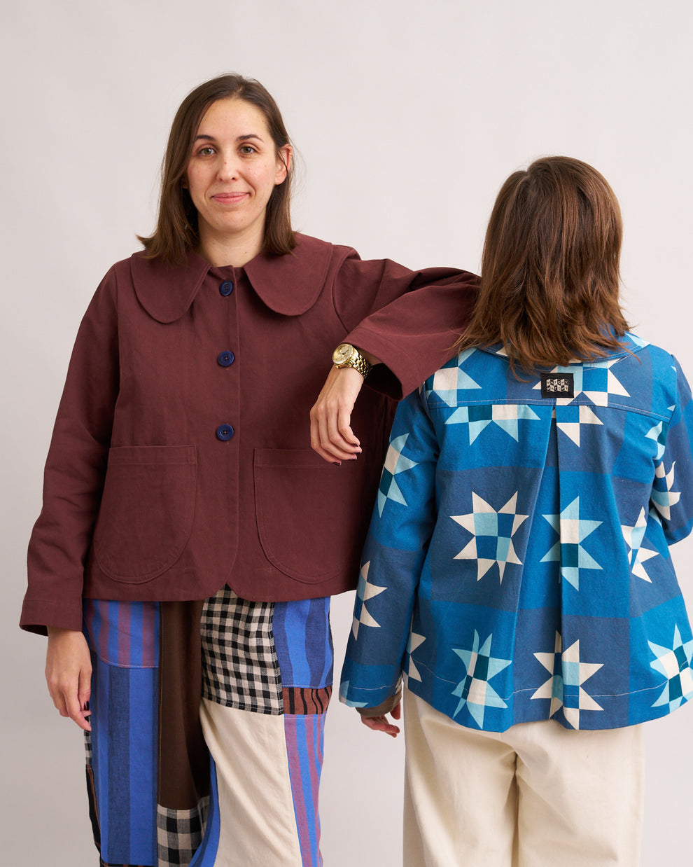 A photo of a finished Storybook Swing Coat.