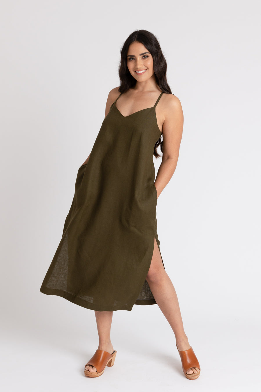 A photo of a finished Marri Cami Top and Slip Dress.