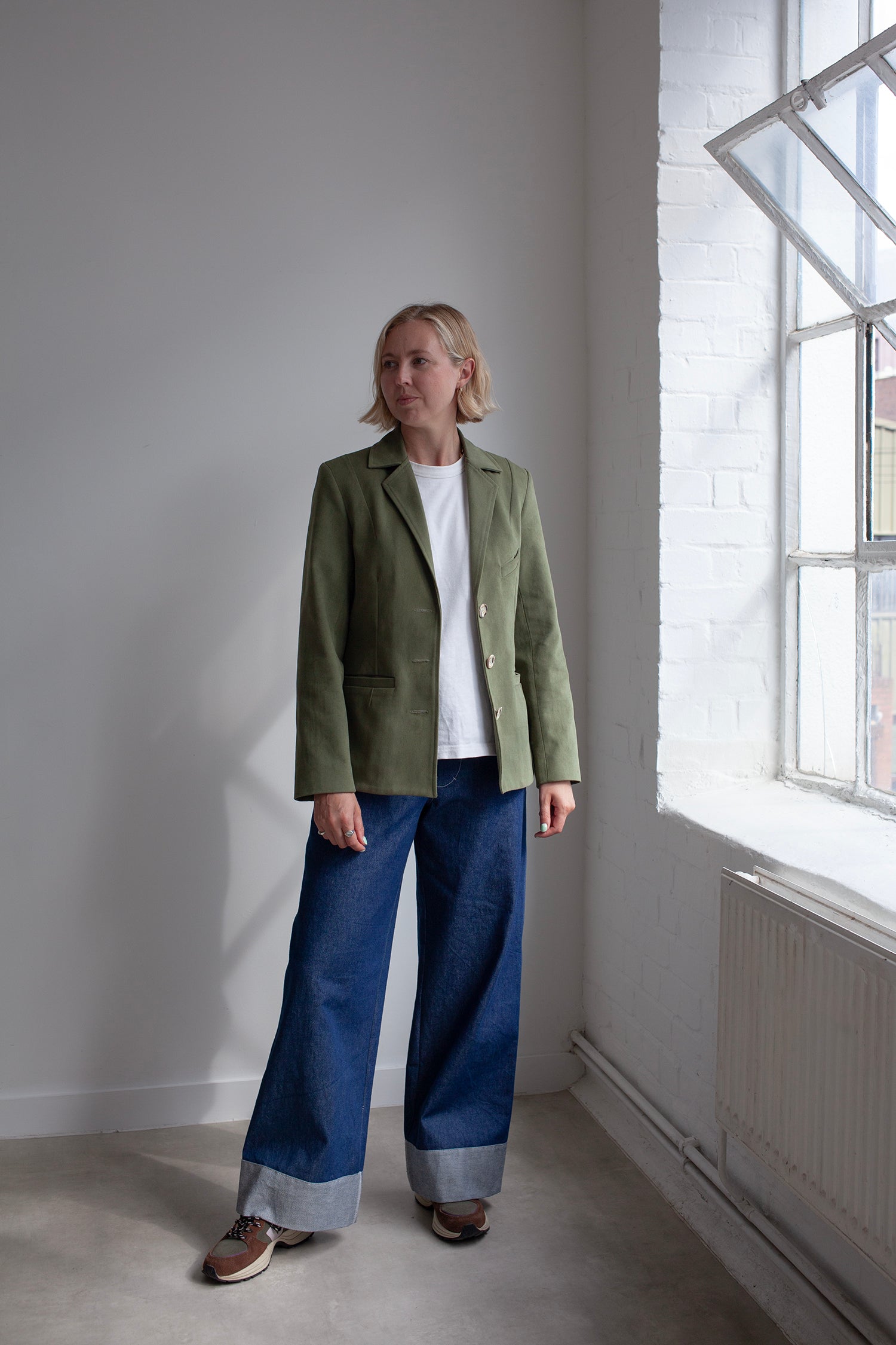 The designer's photo of a finished Naomi Blazer.