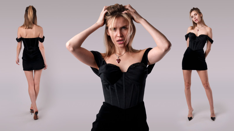 The designer's photo of a finished Ambrosia Cocktail Dress.