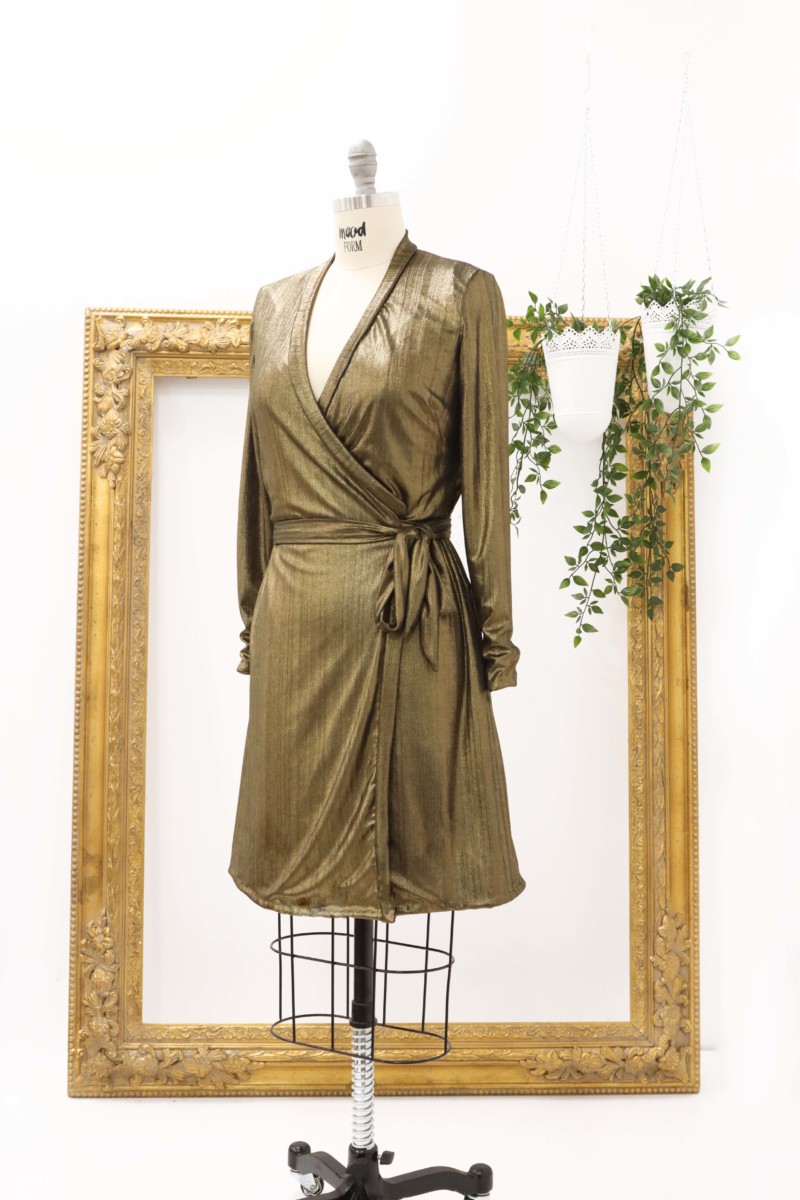The designer's photo of a finished Anara Wrap Dress.