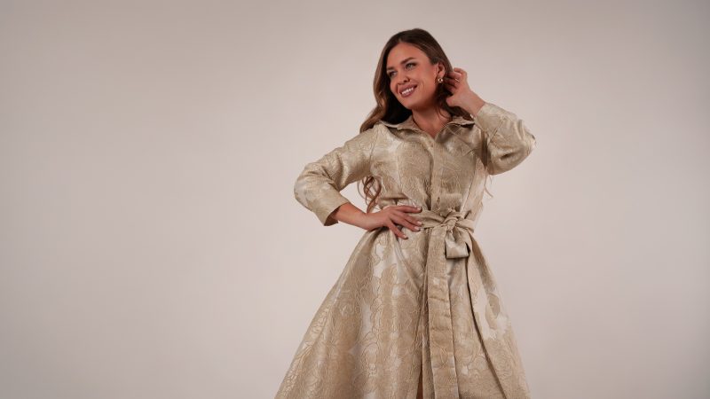 A photo of a finished Estoril Collared Dress.