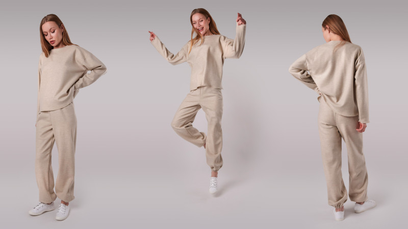 The designer's photo of a finished Lydia Loungewear Set.