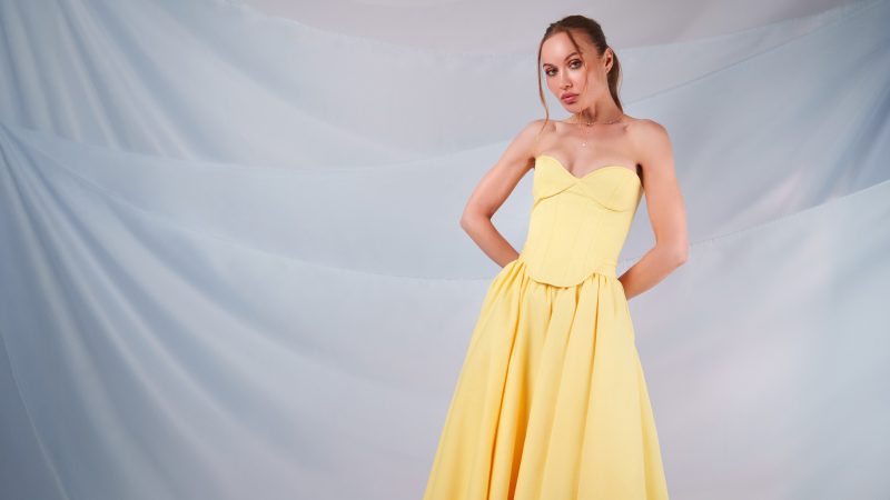 A photo of a finished Madison Tea Dress and Set.