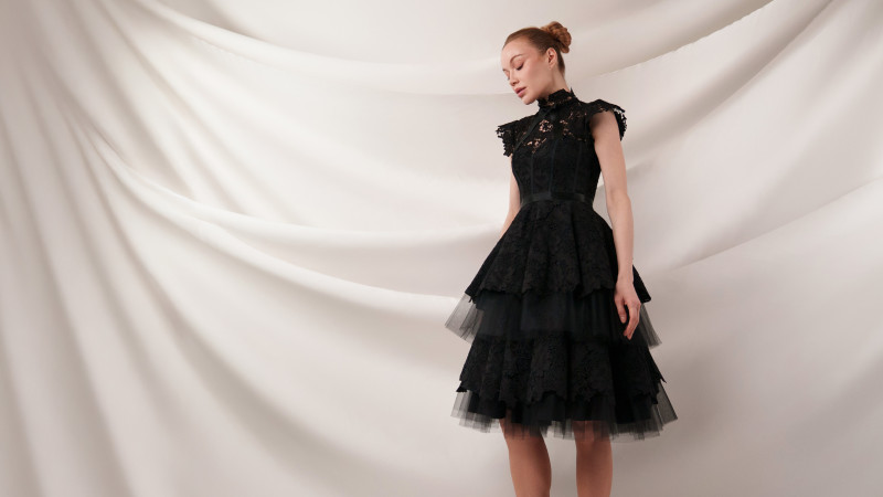 A photo of a finished Reims Soiree Dress.