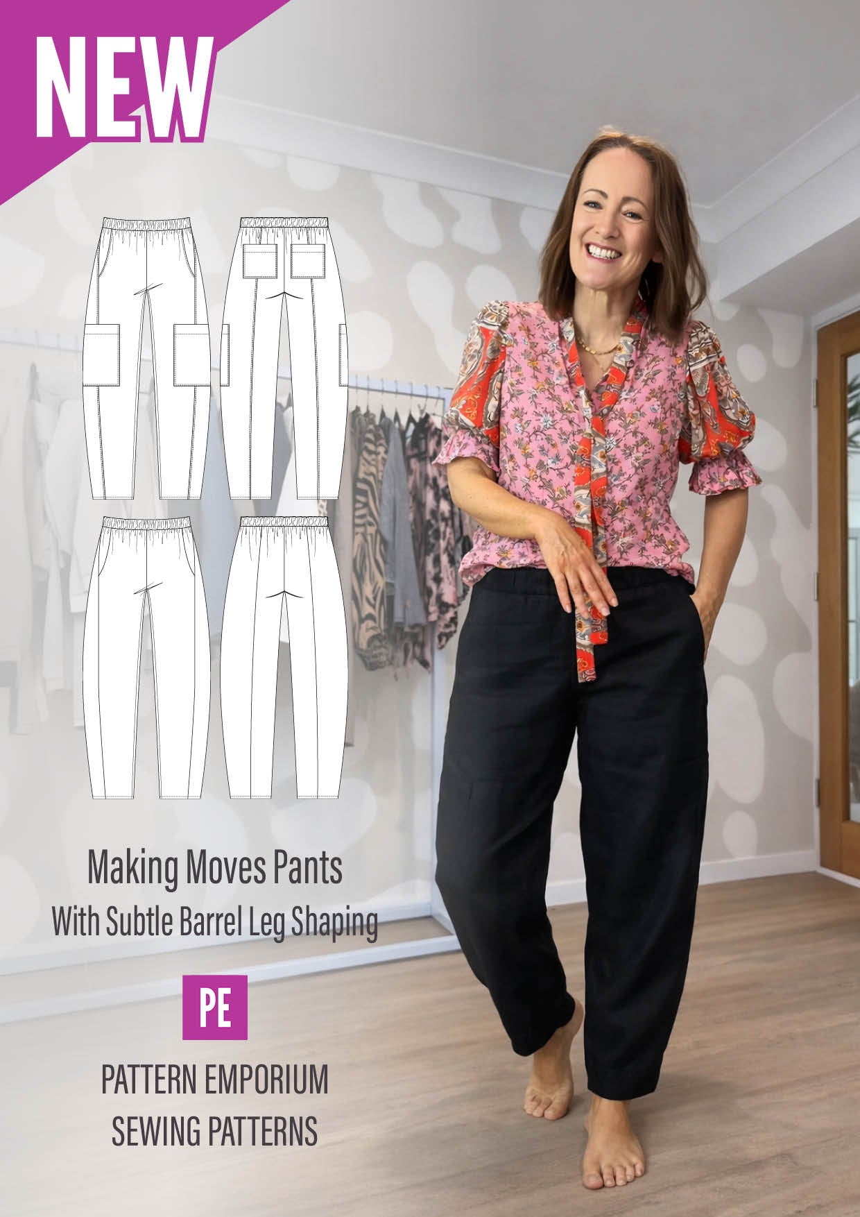 A photo of a finished Making Moves Pants.