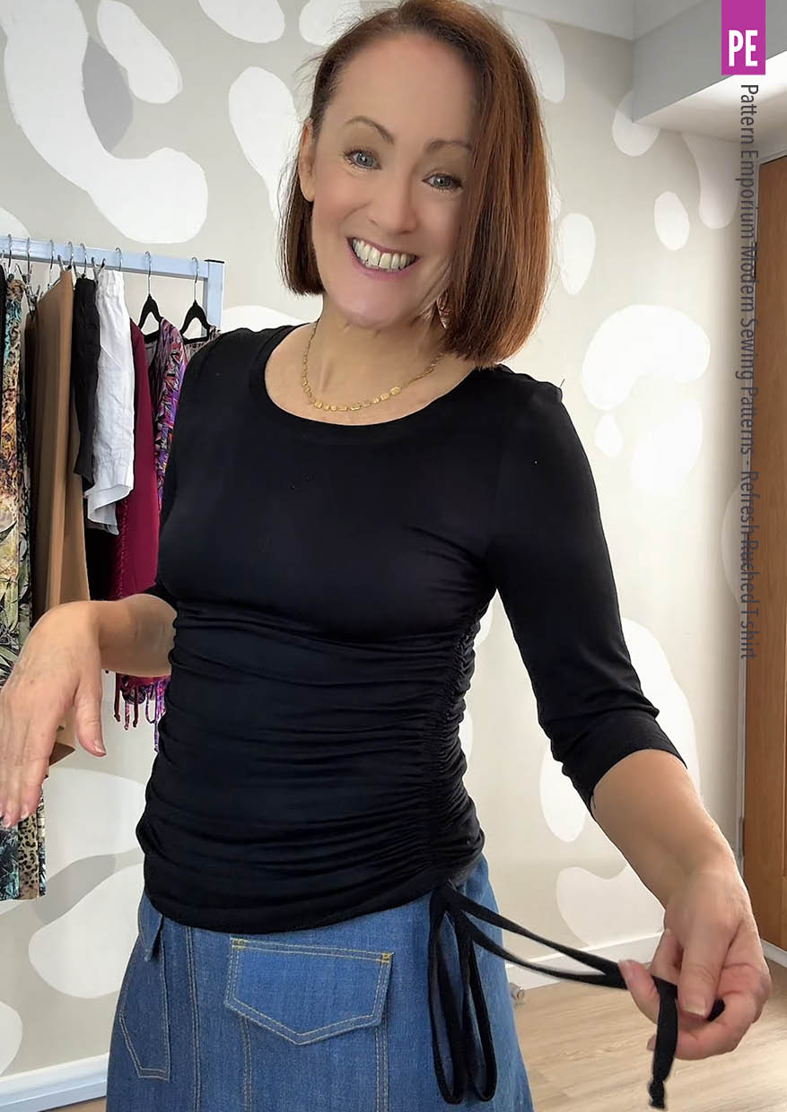 A photo of a finished Refresh Ruched T-Shirt.
