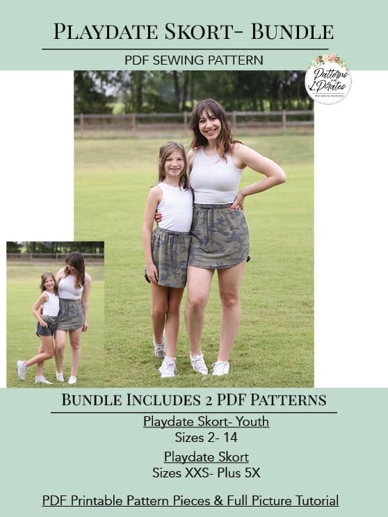 A photo of a finished Playdate Skort.