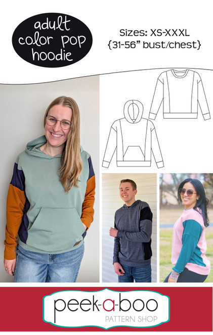 A photo of a finished Color Pop Hoodie.