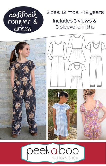 A photo of a finished Daffodil Romper and Dress.