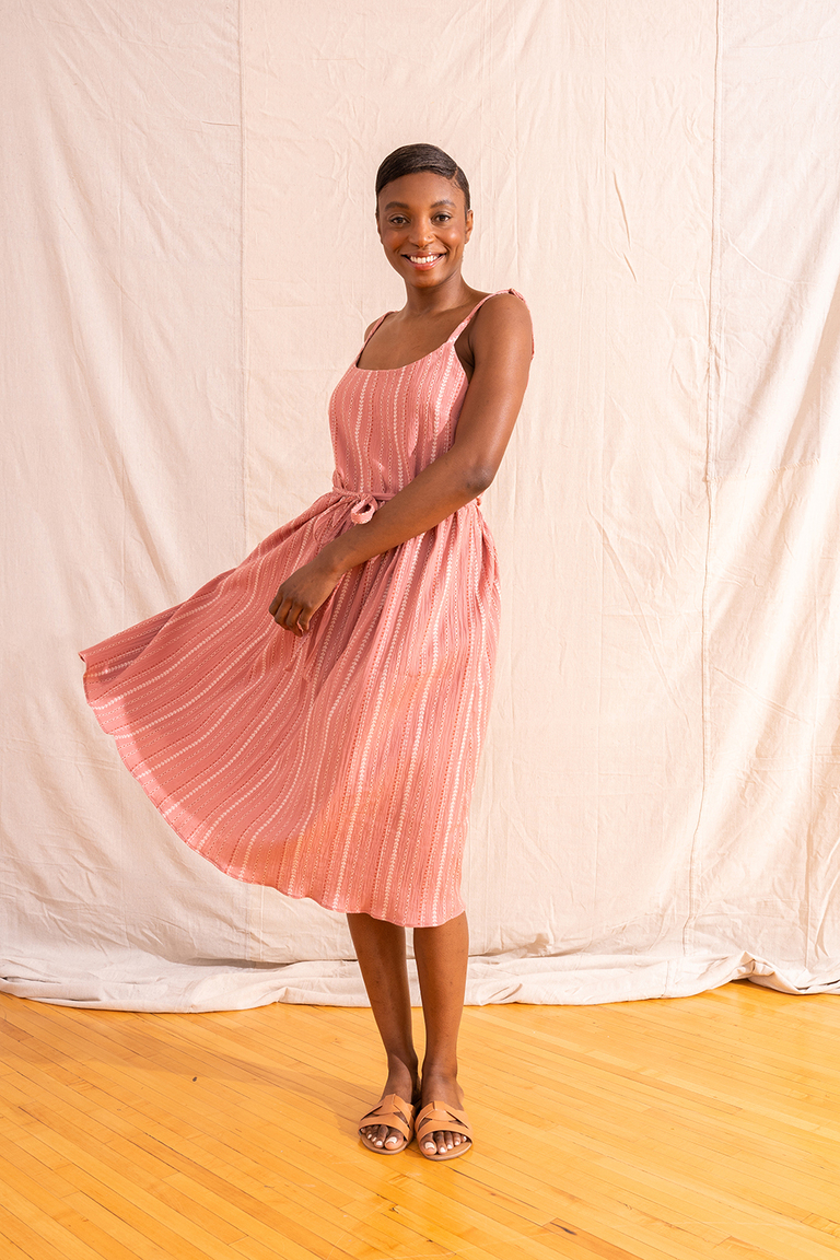 The designer's photo of a finished Catarina Dress.