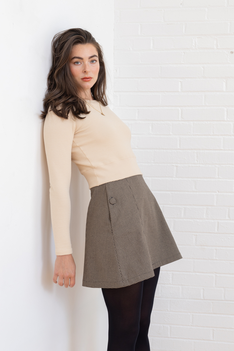 A photo of a finished Orla Mini Skirt.