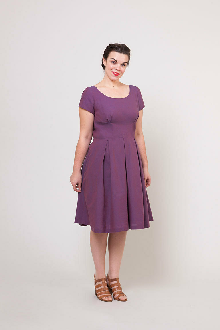 The designer's photo of a finished Rue Dress.