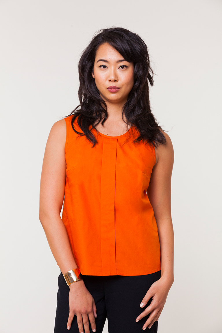 The designer's photo of a finished Sorbetto Top.