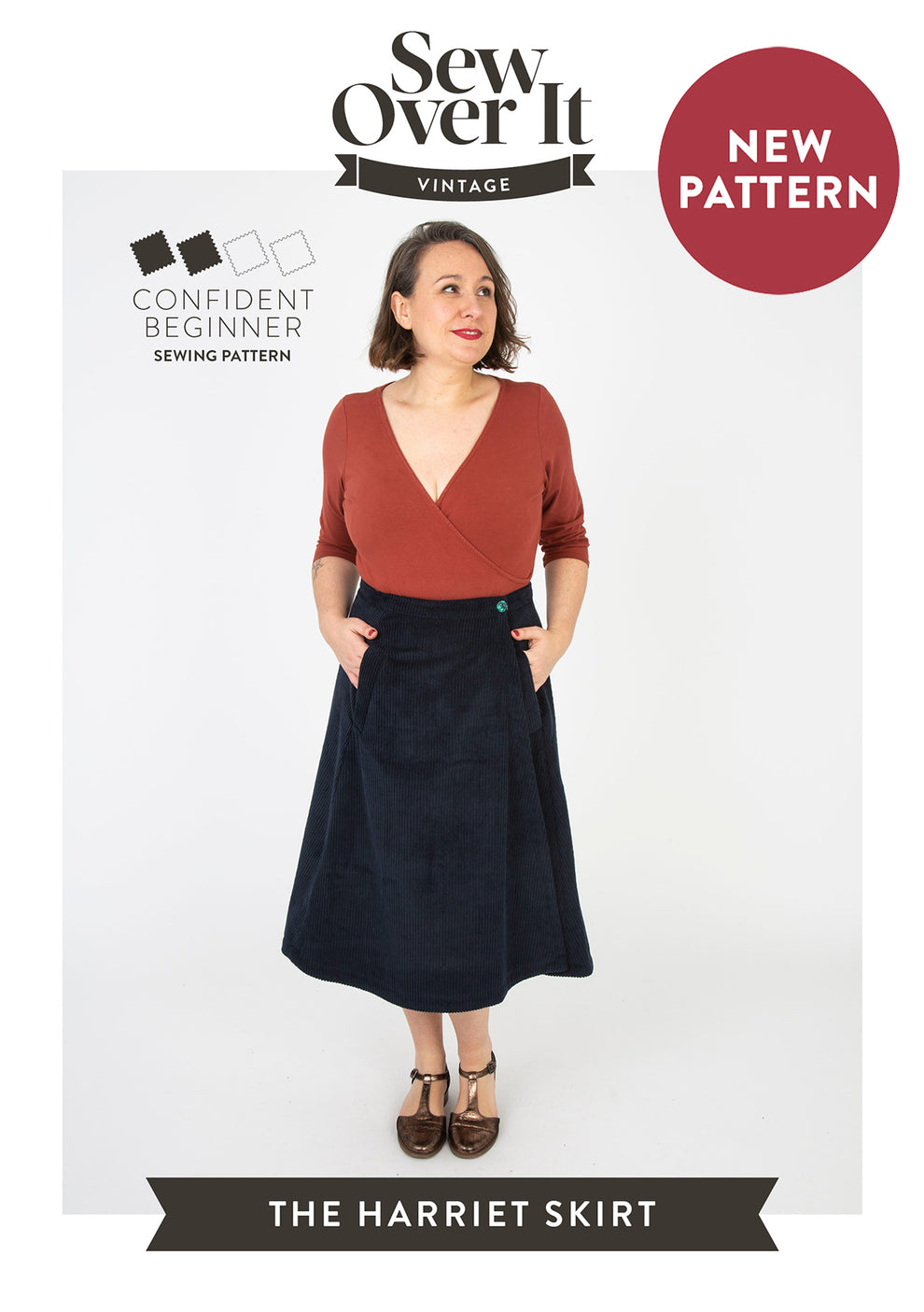 A photo of a finished Harriet Wrap Skirt.