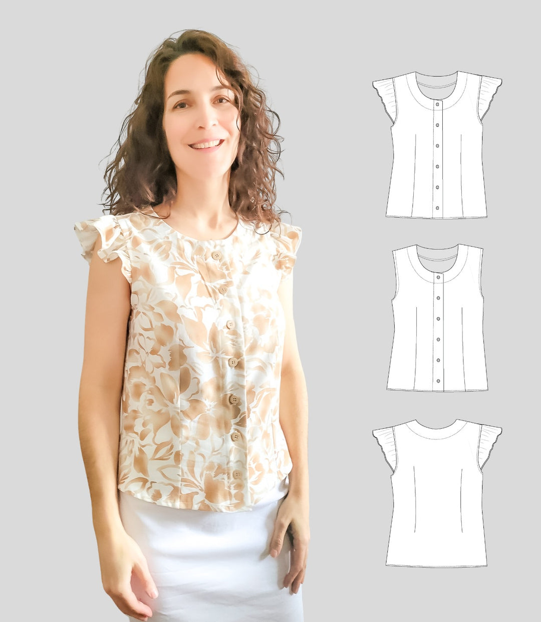 A photo of a finished Fiona Top.