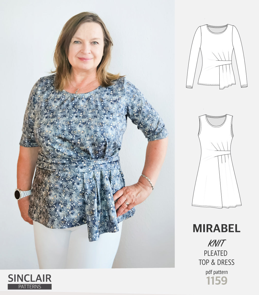 A photo of a finished Mirabel Side Pleated Top.