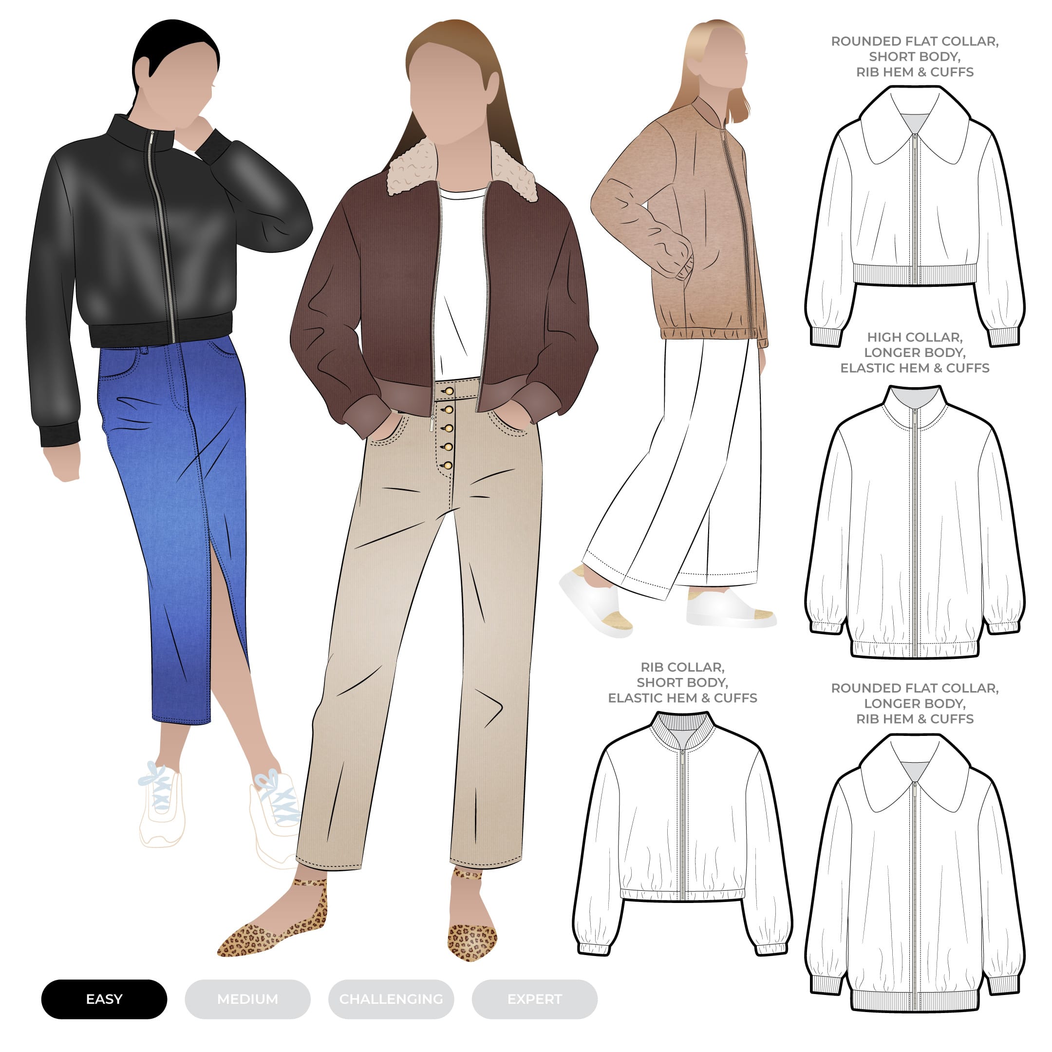 A photo of a finished Sid Bomber Jacket.