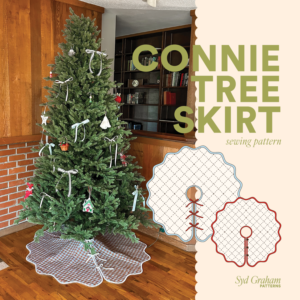 The designer's photo of a finished Connie Tree Skirt.
