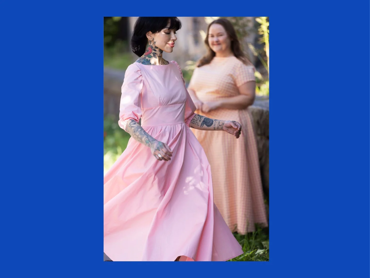 A photo of a finished Audette Dress.