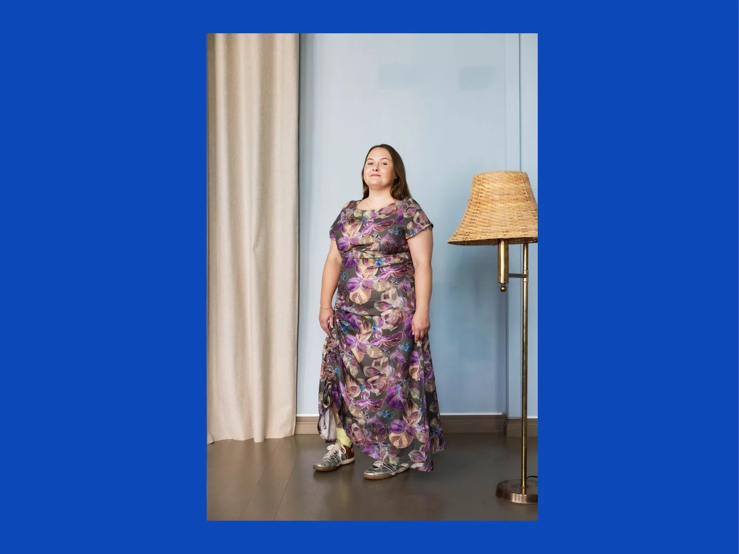 A photo of a finished Ruckus Dress.